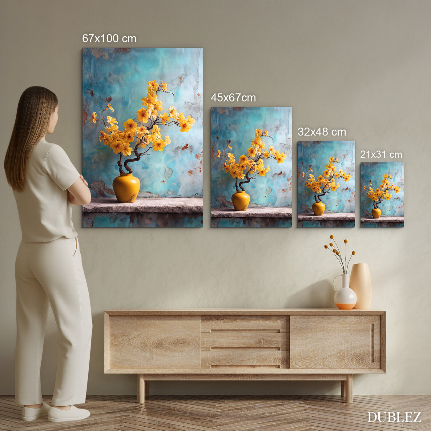 Designový obraz - Žluté květy ve váze