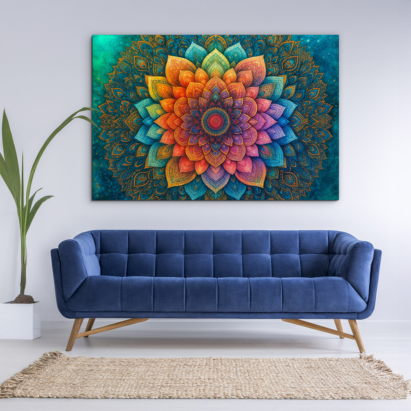 Žiarivá mandala na stenu - Obraz