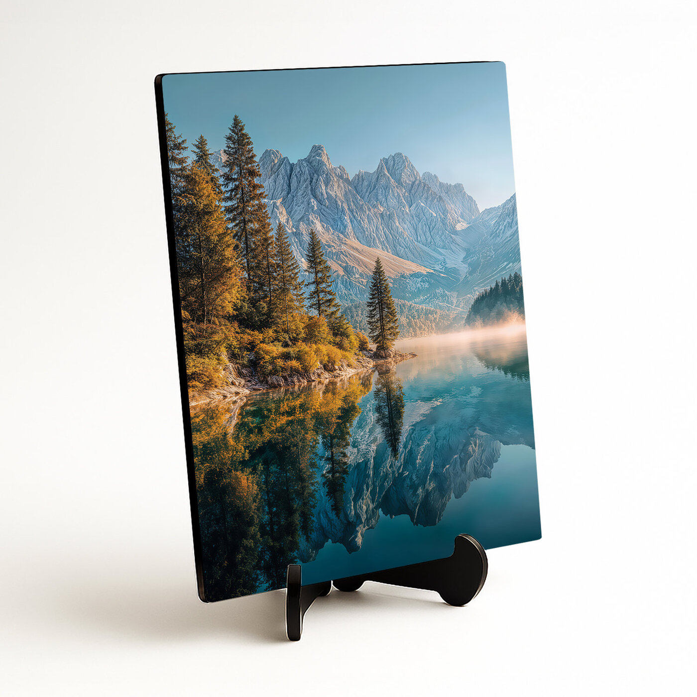 Drevený obraz - Jesenné hory a jazero