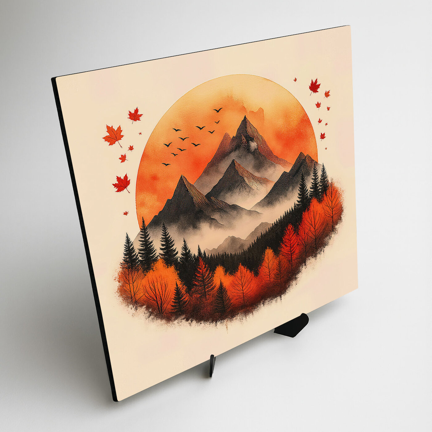 Wooden wall art - Autumn mountain peace