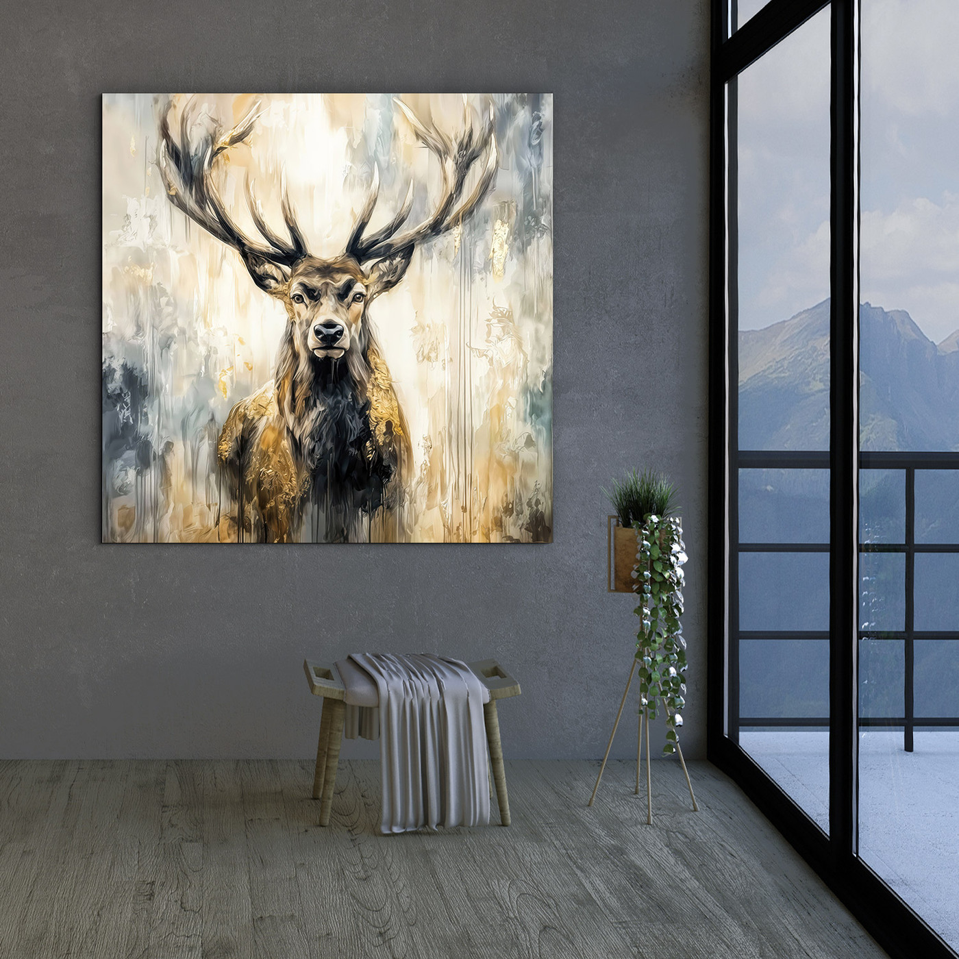 Image - Painted deer with antlers