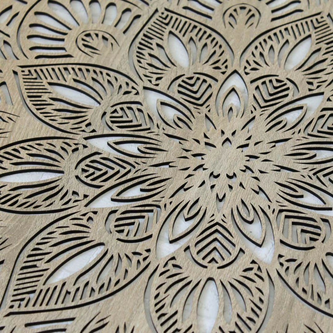 Cut-Out Wooden Mandala - Symmetry | Oak Sonoma
