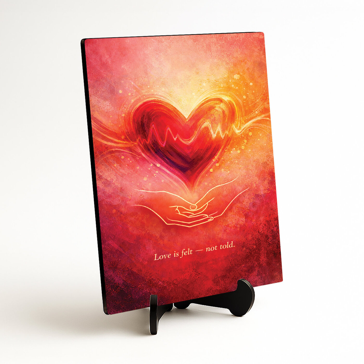 Wooden picture - Love is felt