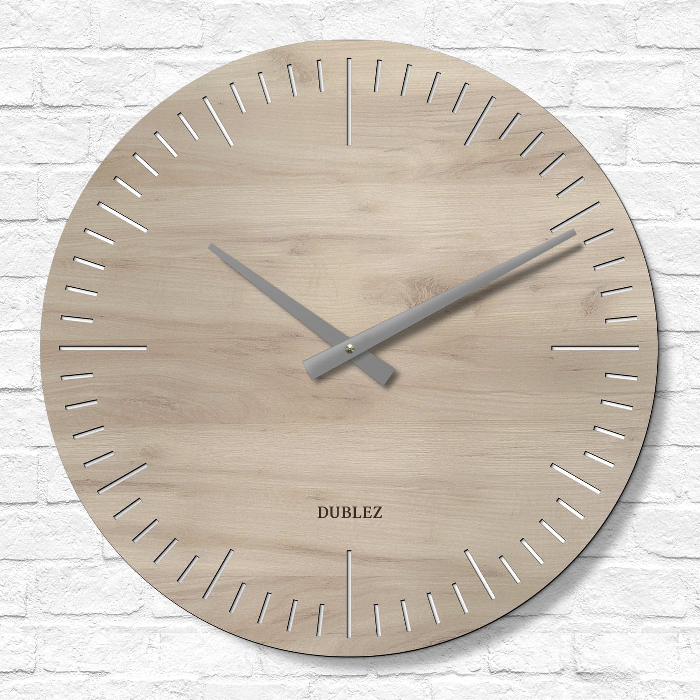 Designové nástěnné hodiny - Minute | Dub krémový