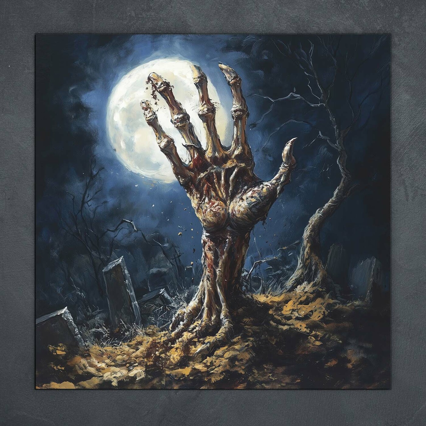 Dark Wooden Wall Art - Zombie