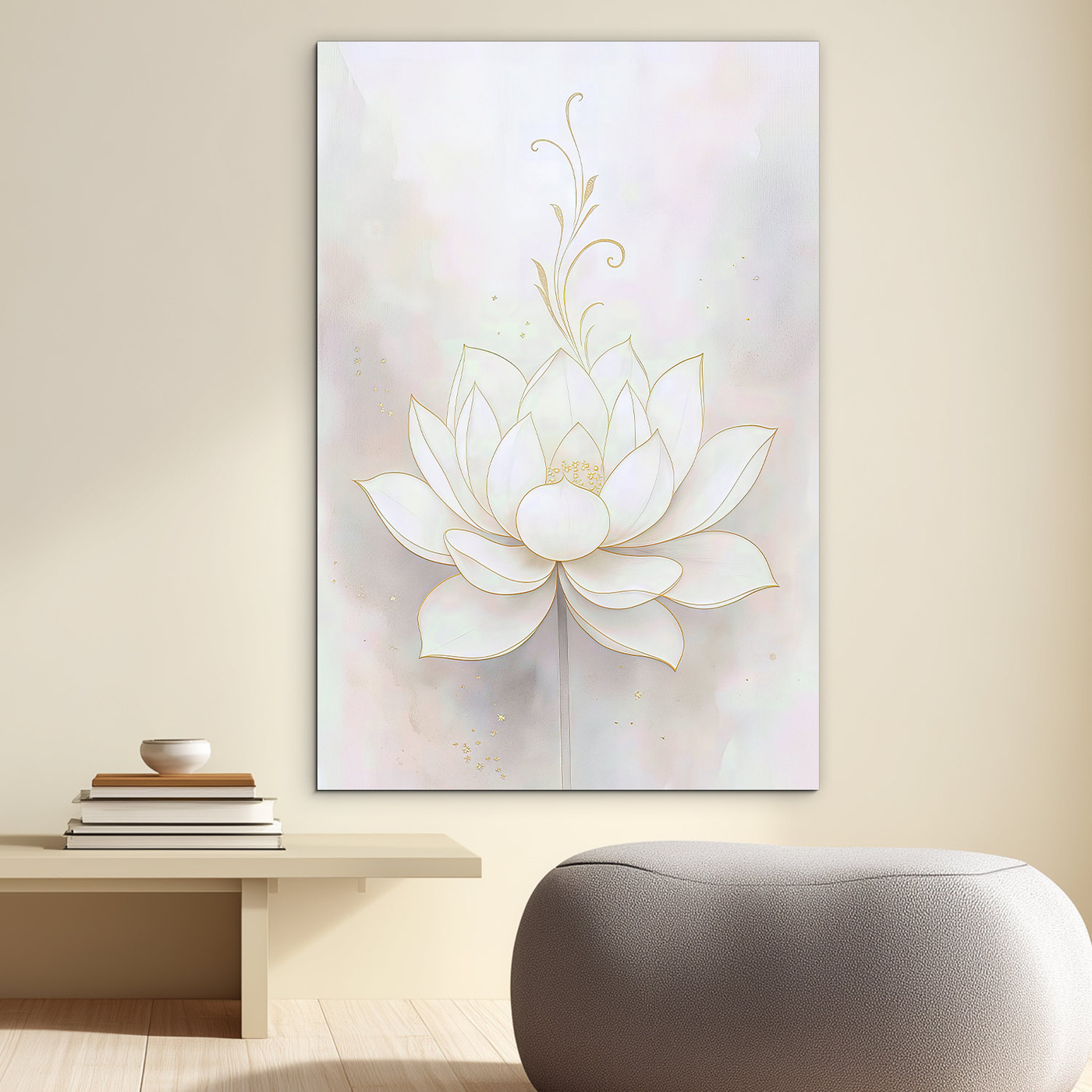 Lotos - Imagine pe lemn