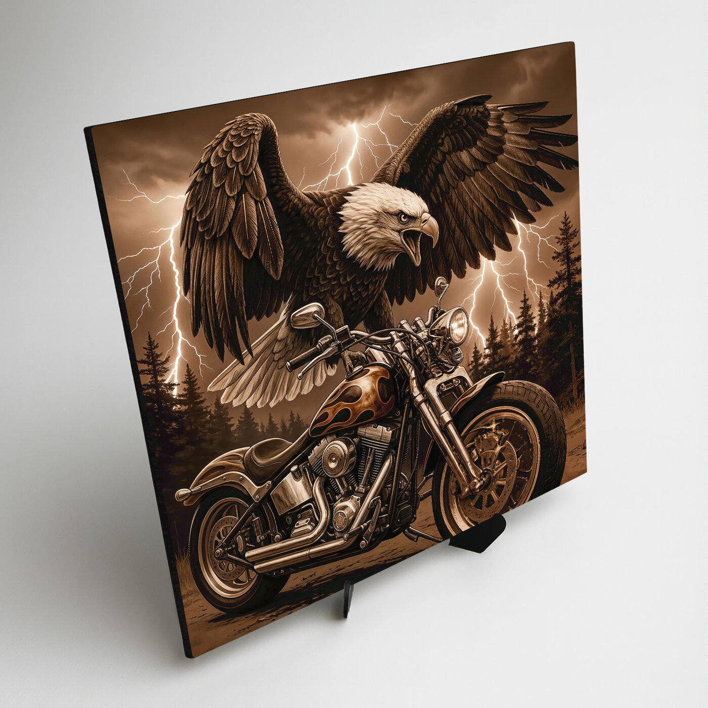 Fa motorkás kép - Sas és chopper