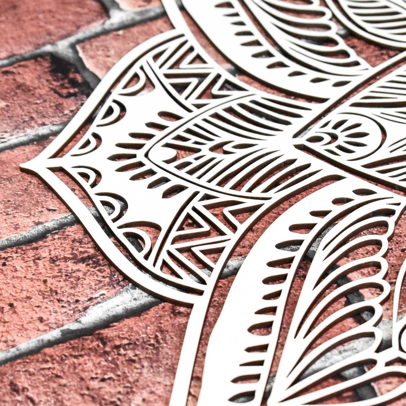 Luxusný drevený obraz na stenu - Mandala | Biela