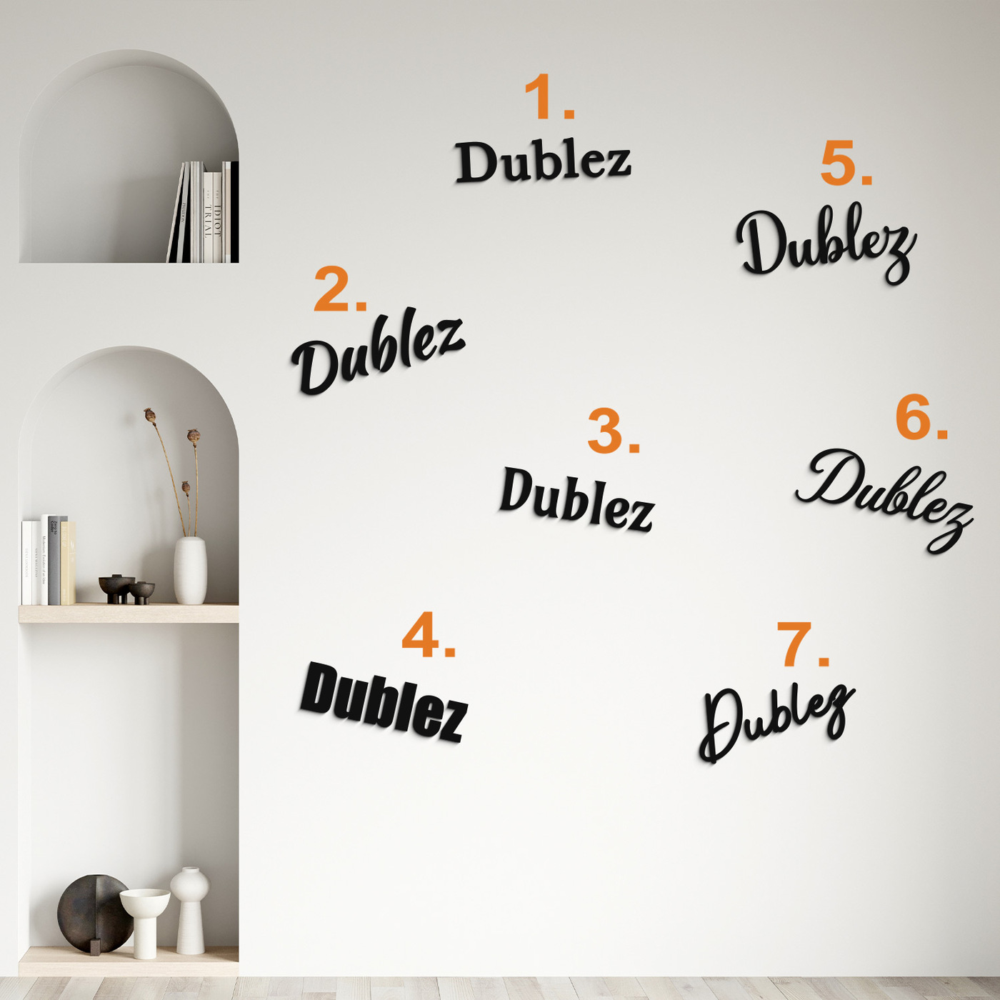 Vlastné meno na stenu z dreva