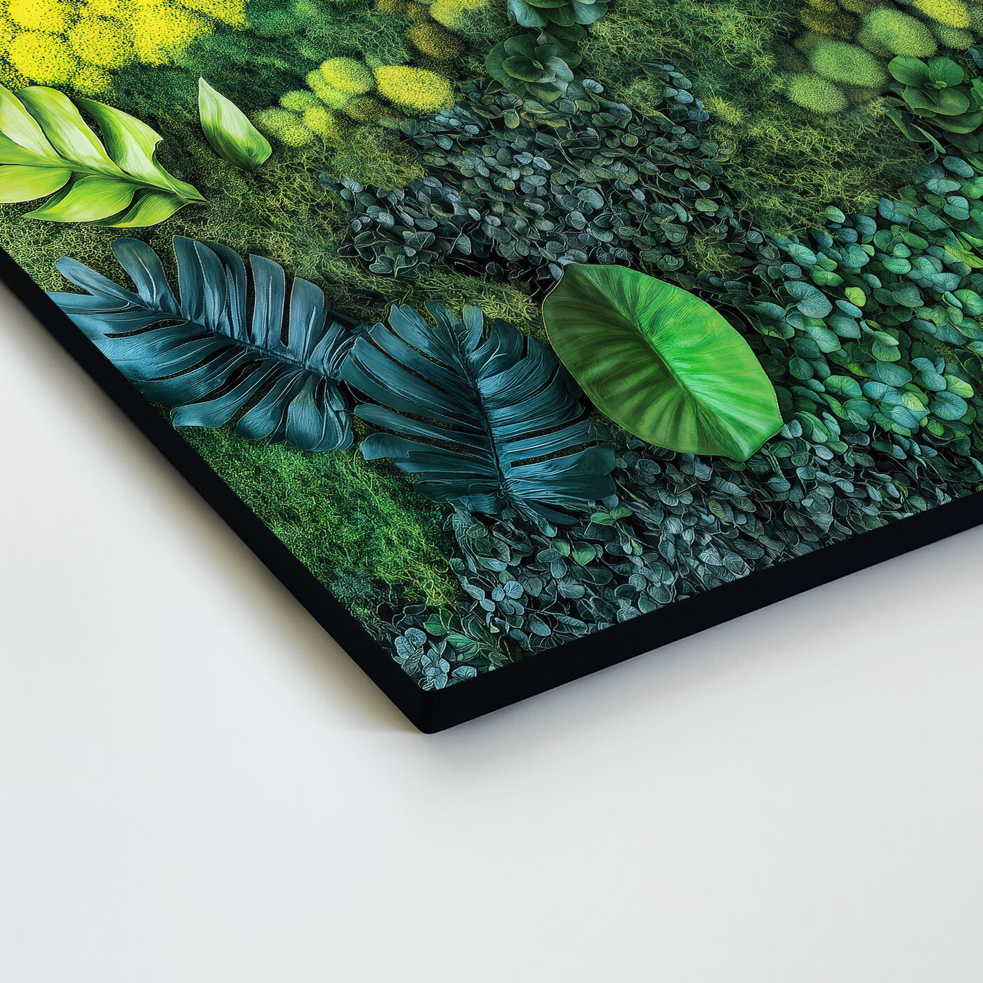 Dřevěný obraz s efektem mechu - Zelená zahrada