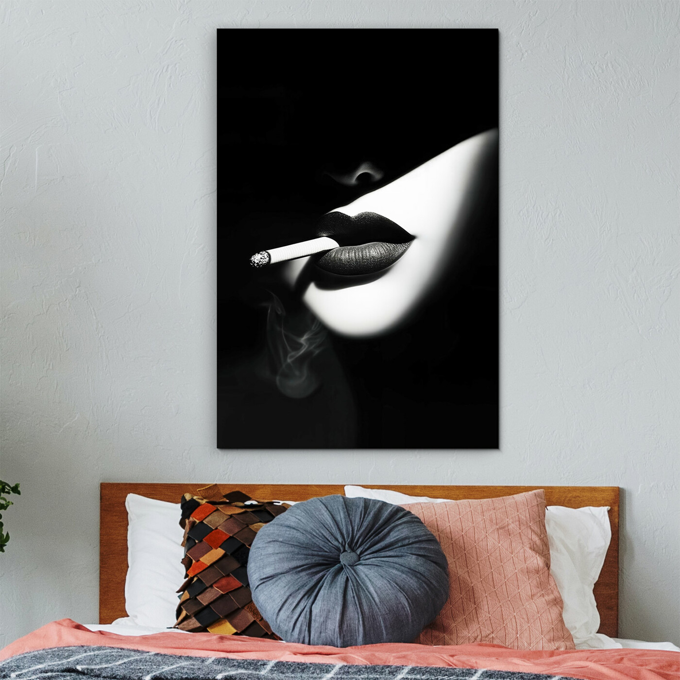 Black and white glamour image - Woman with a cigarette