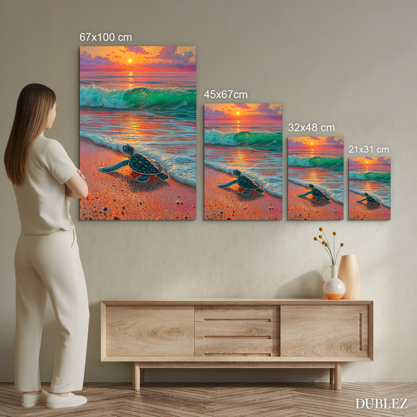 Colorful painting on wood - Turtle