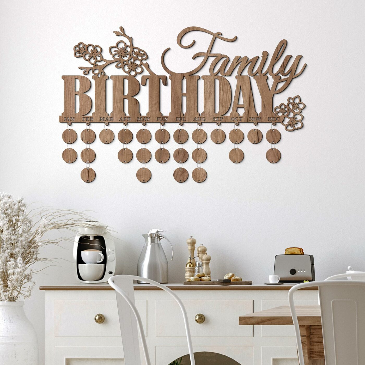 Family Wall Calendar - Family Birthday | Tobacco Oak
