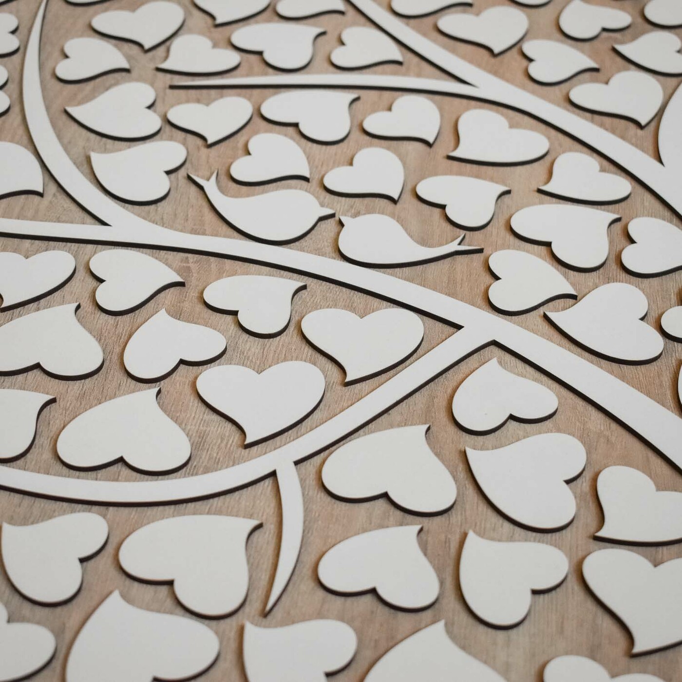 Velká svatební kniha hostů – Ptáčata | Bílá / Dub Sonoma