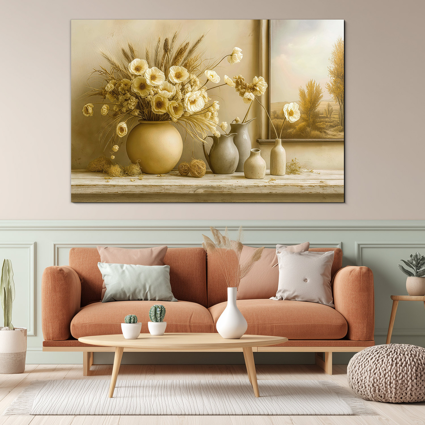Vintage obrazy do obývacího pokoje - Sušené květiny