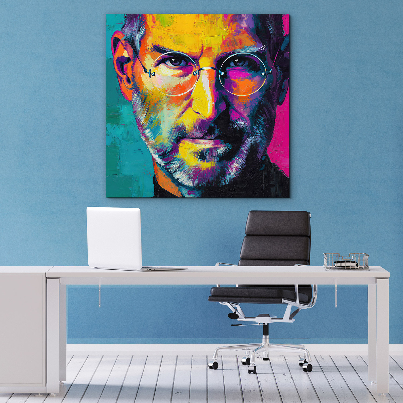 Colorful pop-art portrait for the wall - Steve Jobs