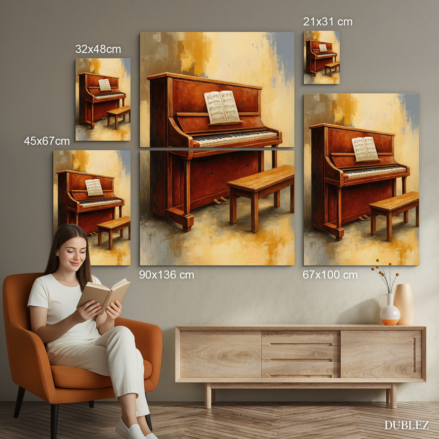Vintage obraz na stenu - Klavír | 90x136 cm