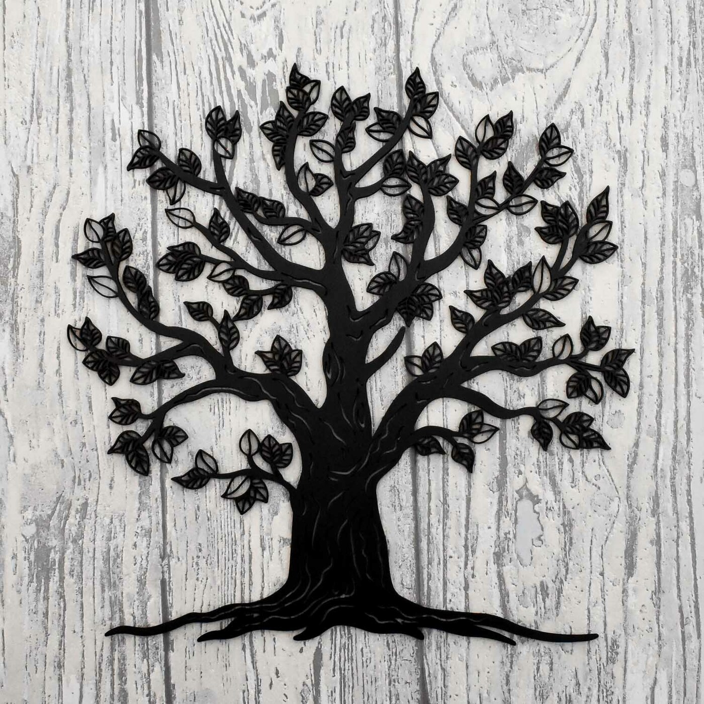 Wooden Tree of Life on the Wall - Malkuth | Black