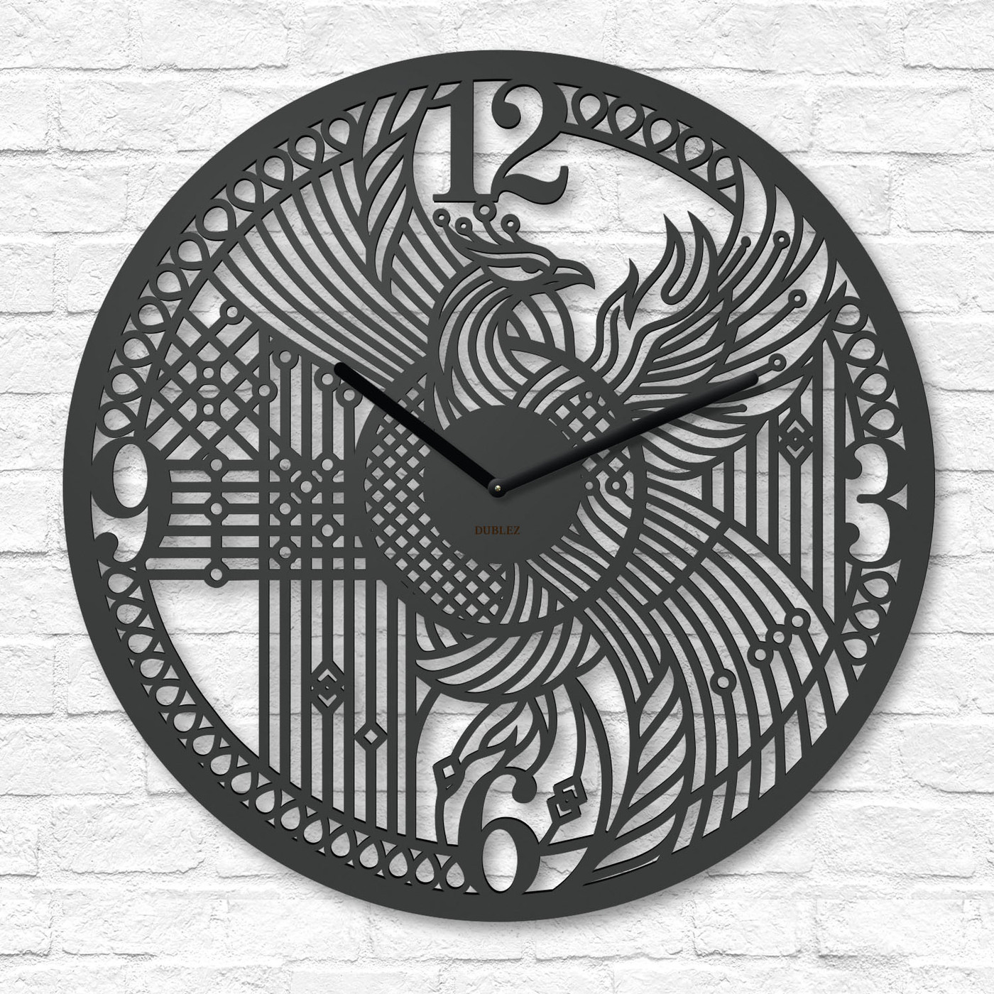 Drevené hodiny na stenu - Fénix | Antracitovo-šedá