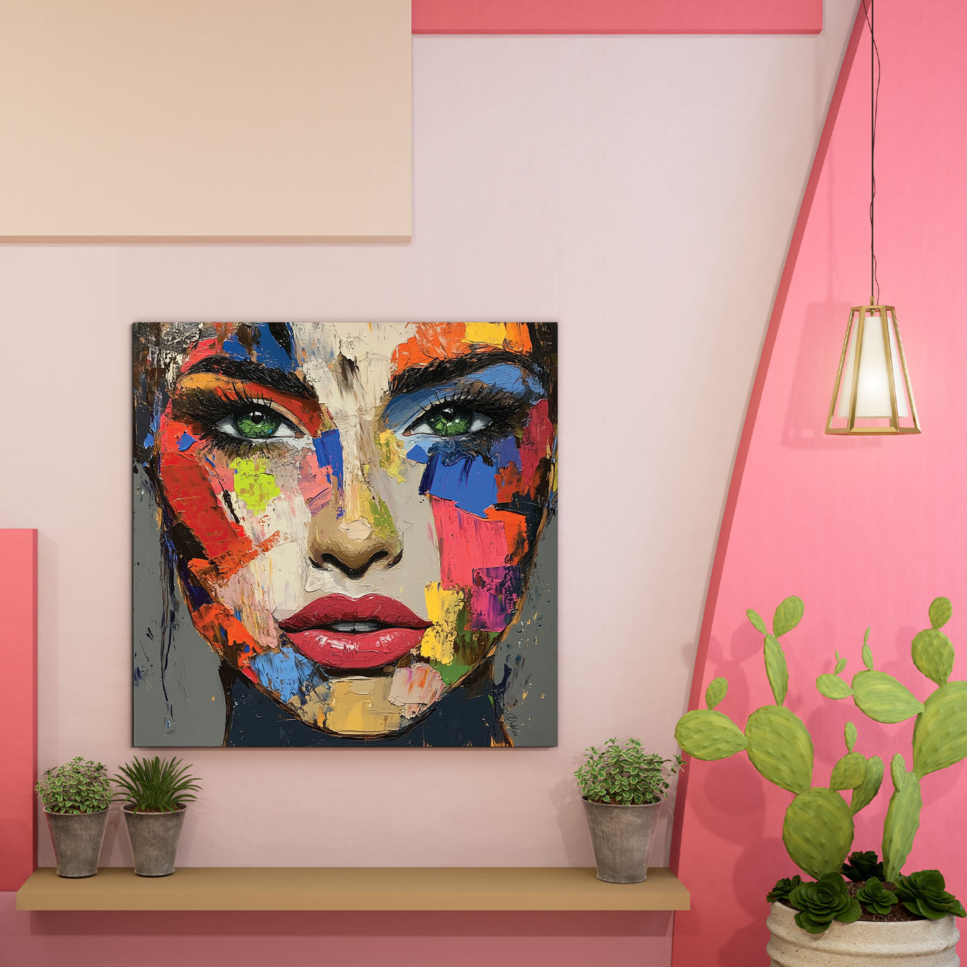 Wall Art for the Bedroom - Colorful Woman&#039;s Face