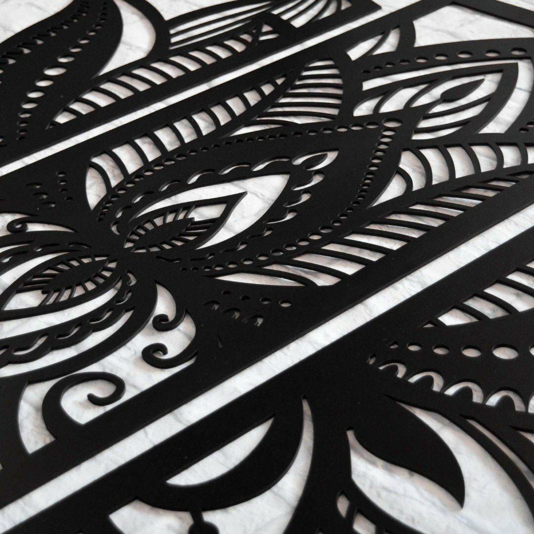 Harmónia mandala - 3 részes falikép | Fekete