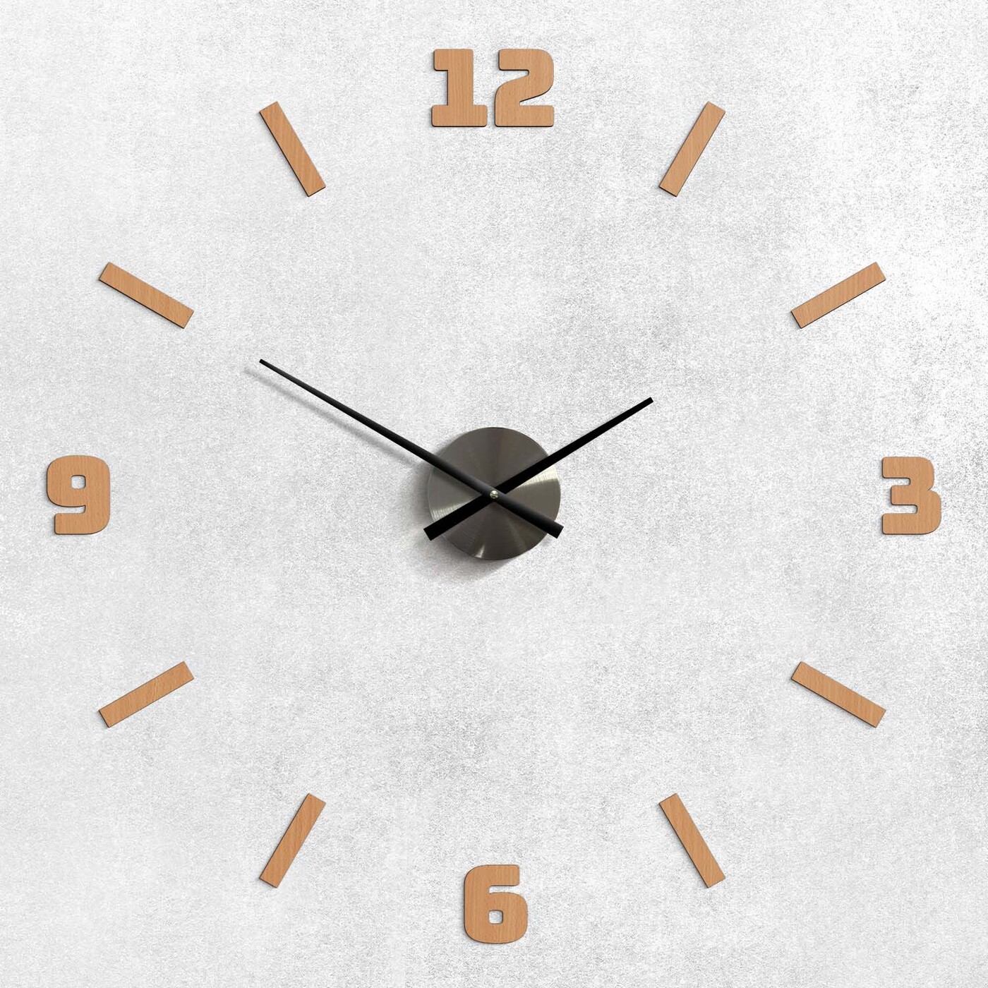 Drevené nalepovacie hodiny na stenu - Tempus | Buk