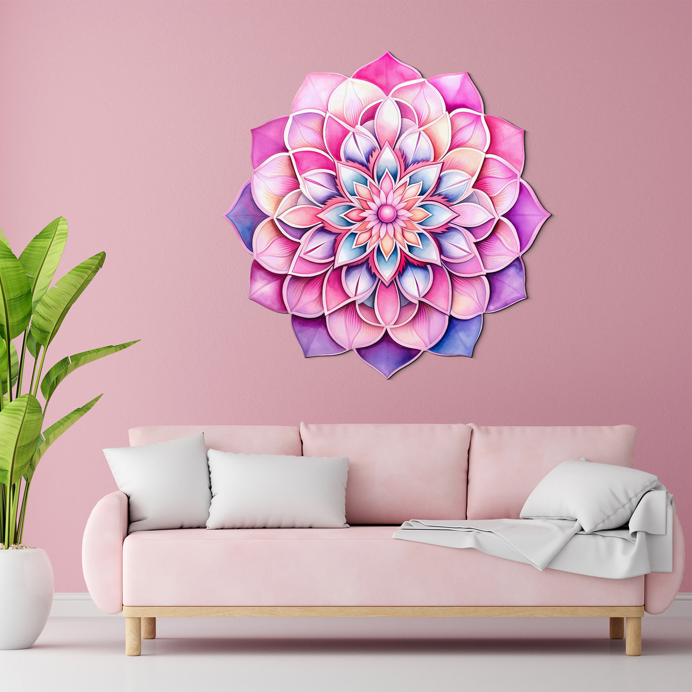 Carved colorful mandala for the wall - Purple dream