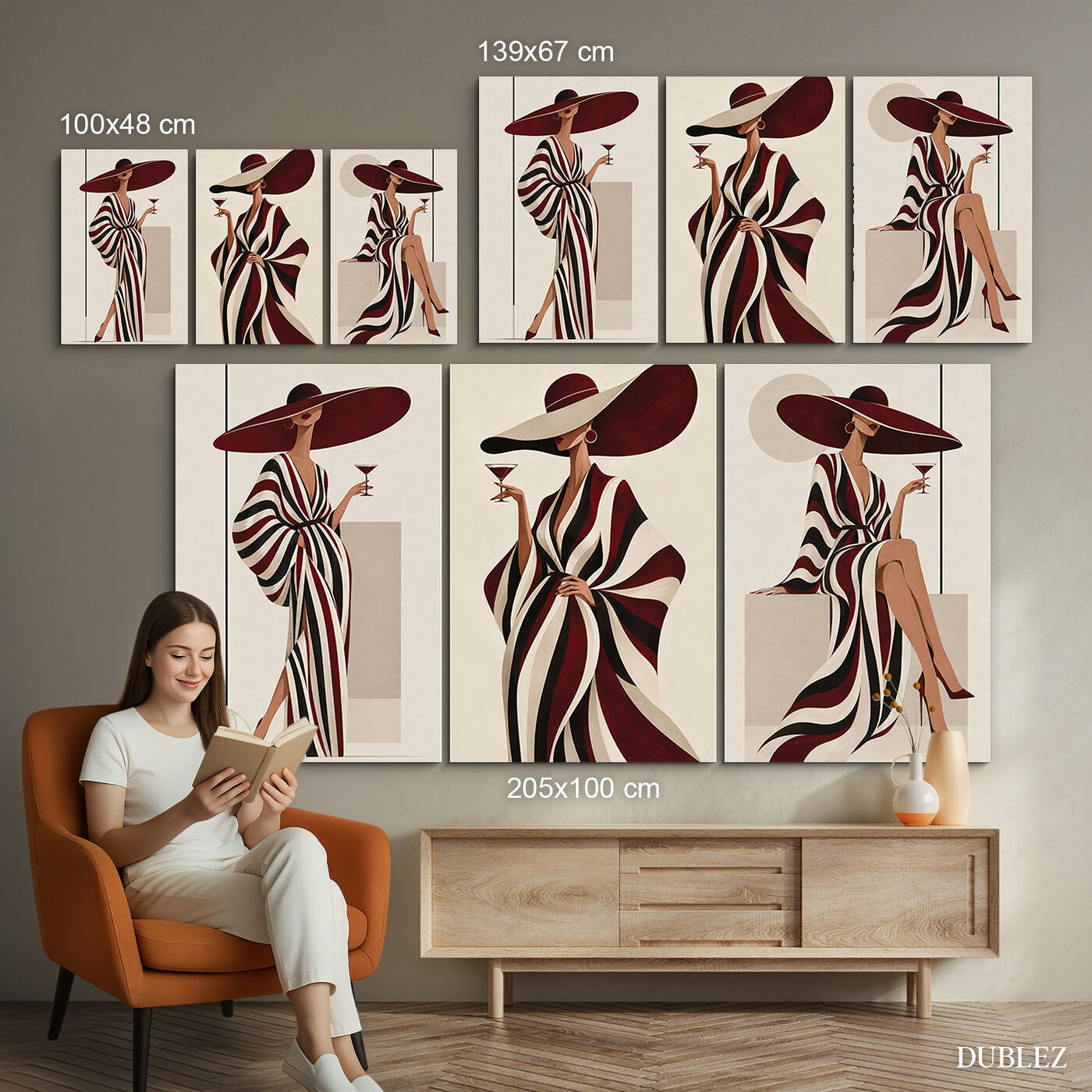 Set de tablouri din două piese pentru perete - Glamour set