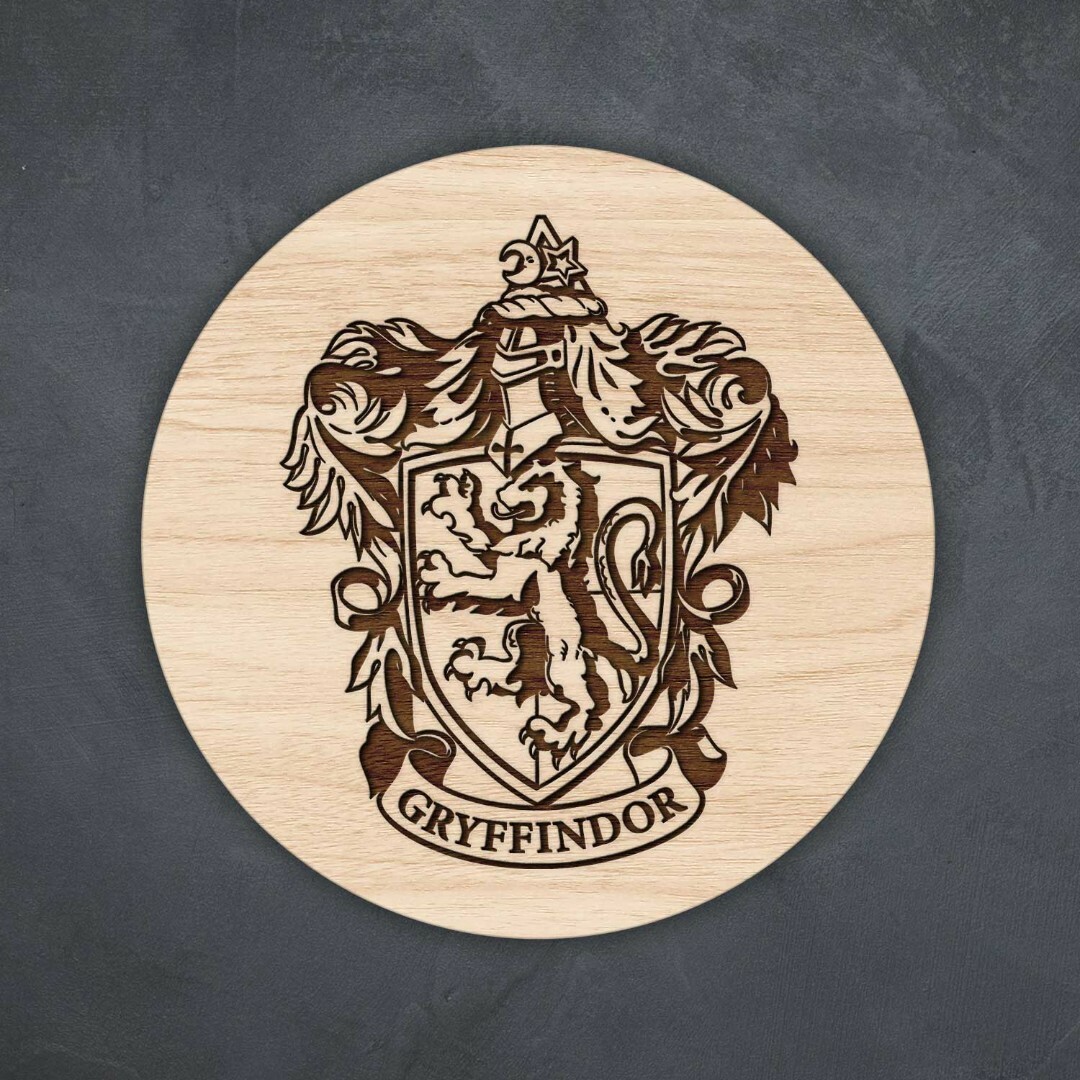 Dřevěné podložky pod hrnky - Fakulty Bradavic