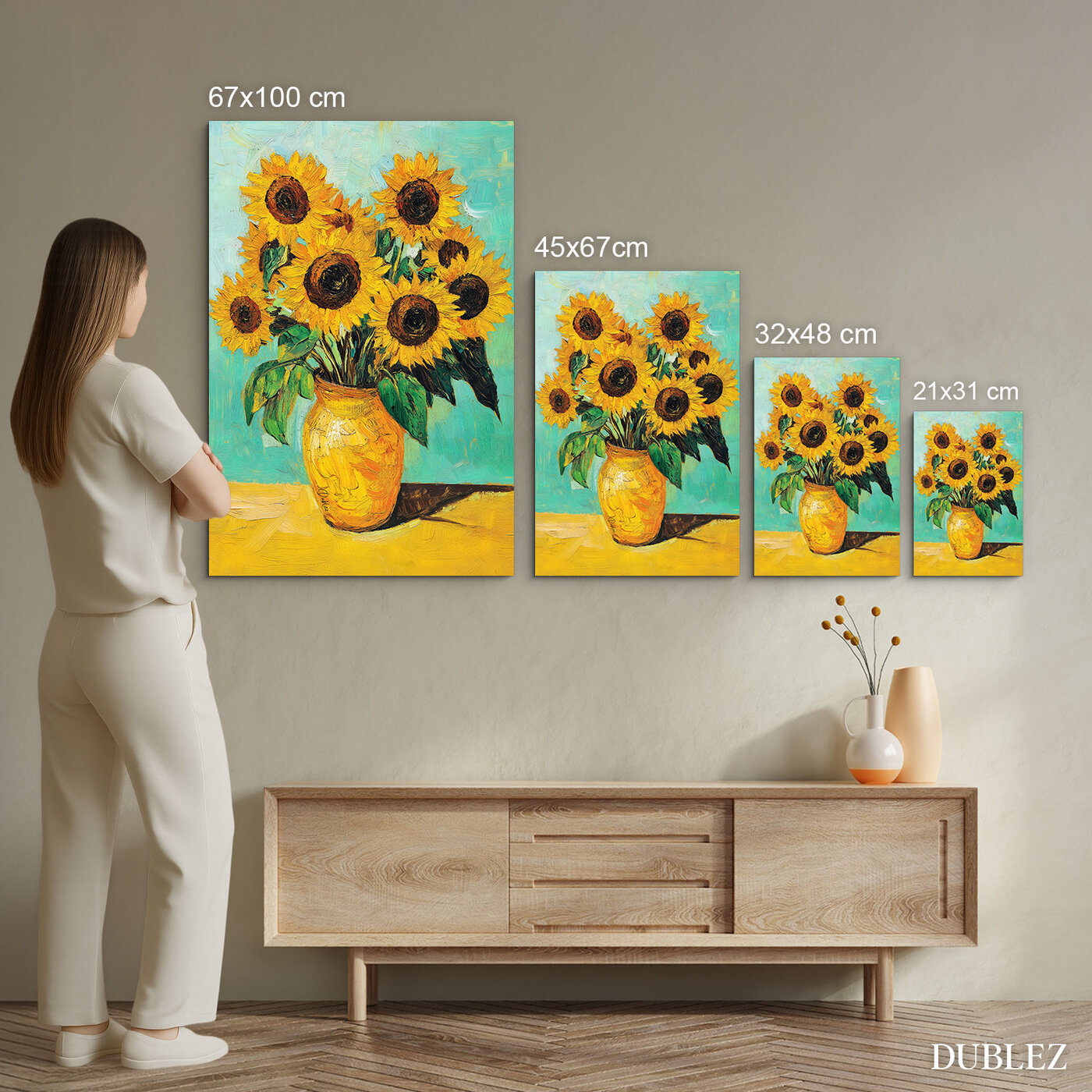 Drevený obraz - Slnečnice