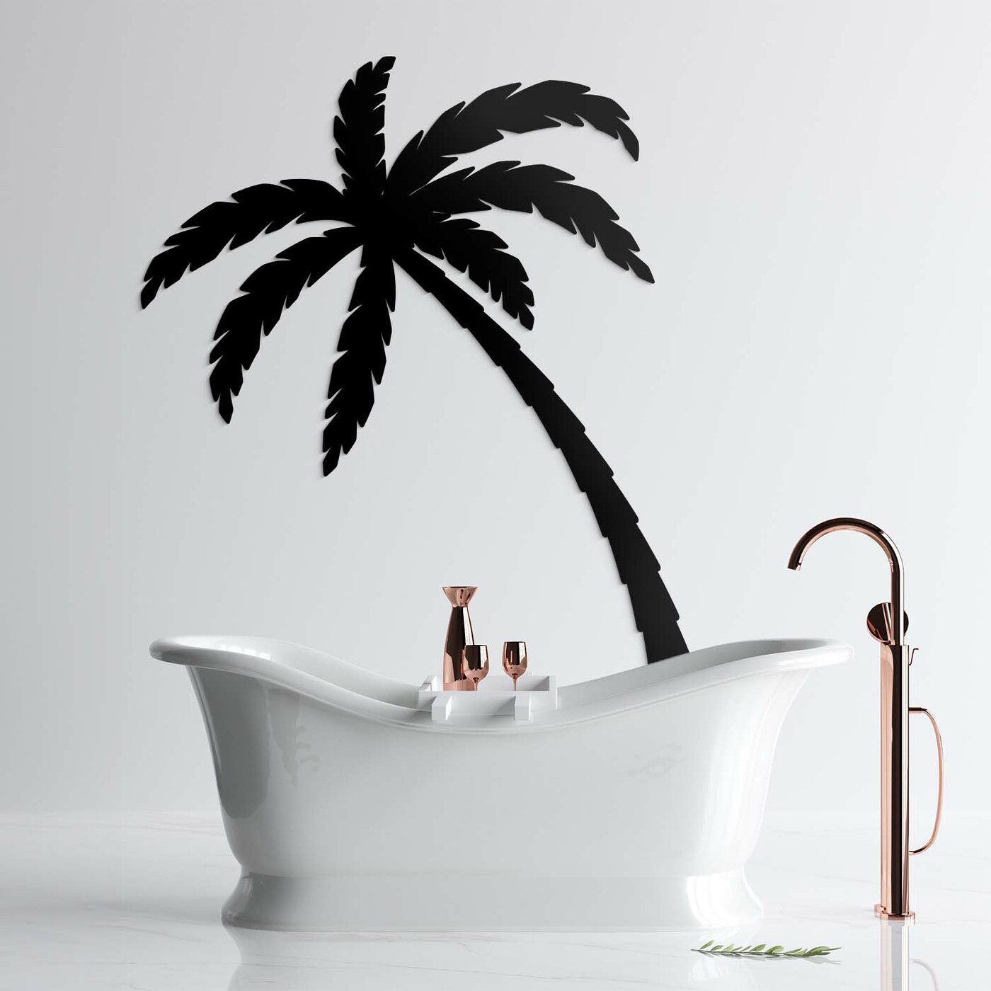 Cut-out Wall Art of a Tree - Palm | Black