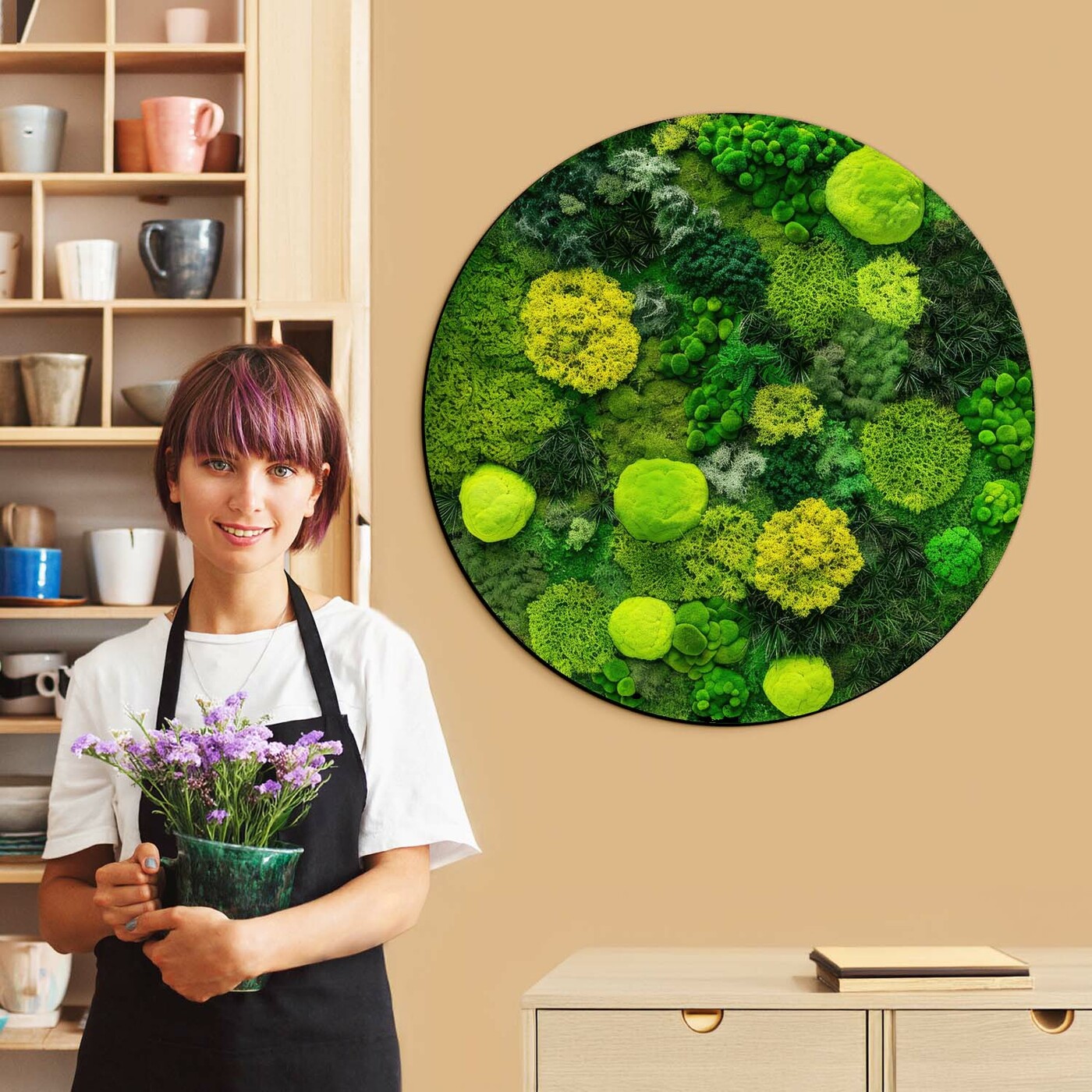 Wooden Wall Art - Mosses | 66x66 cm