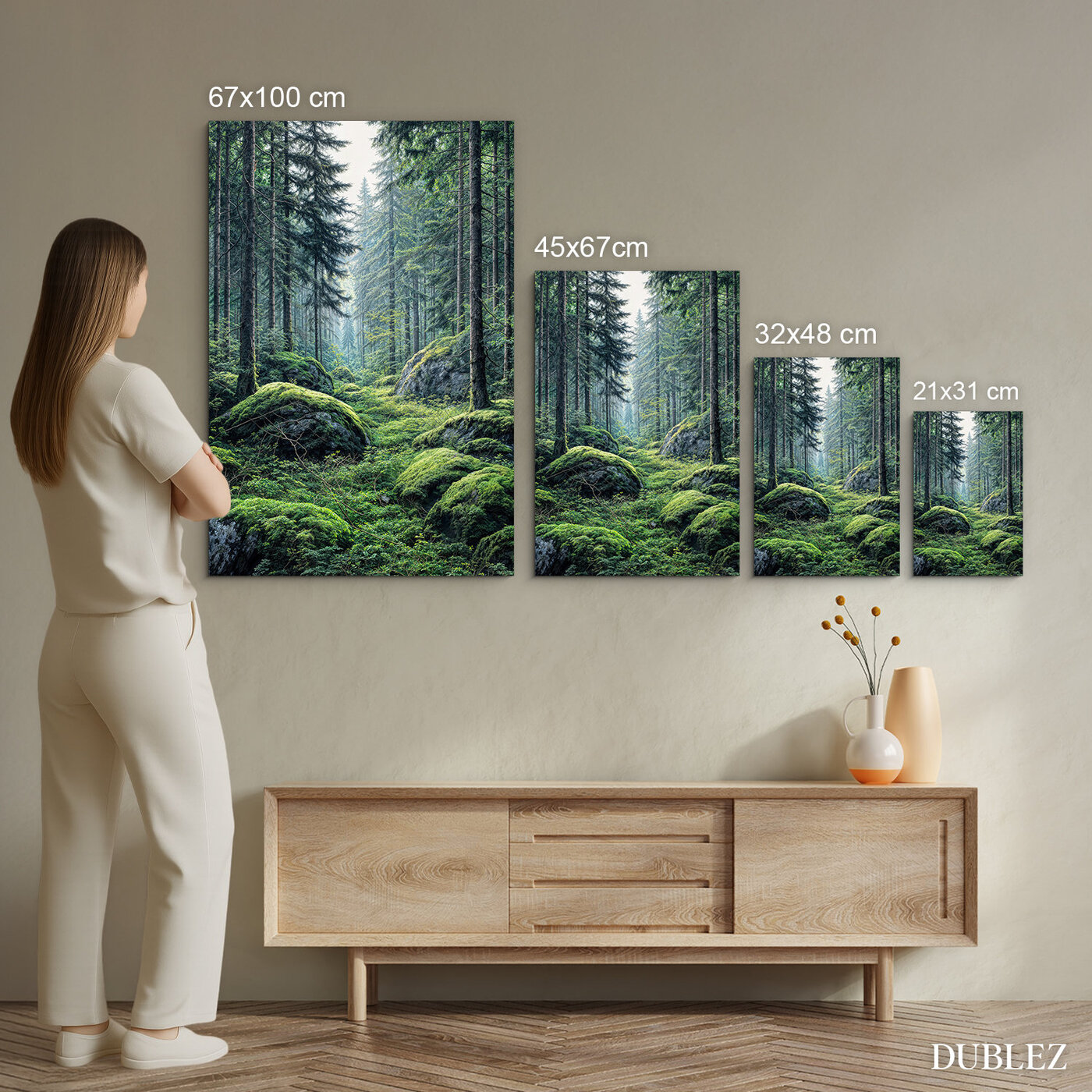 Tablou din lemn - Pădure adâncă