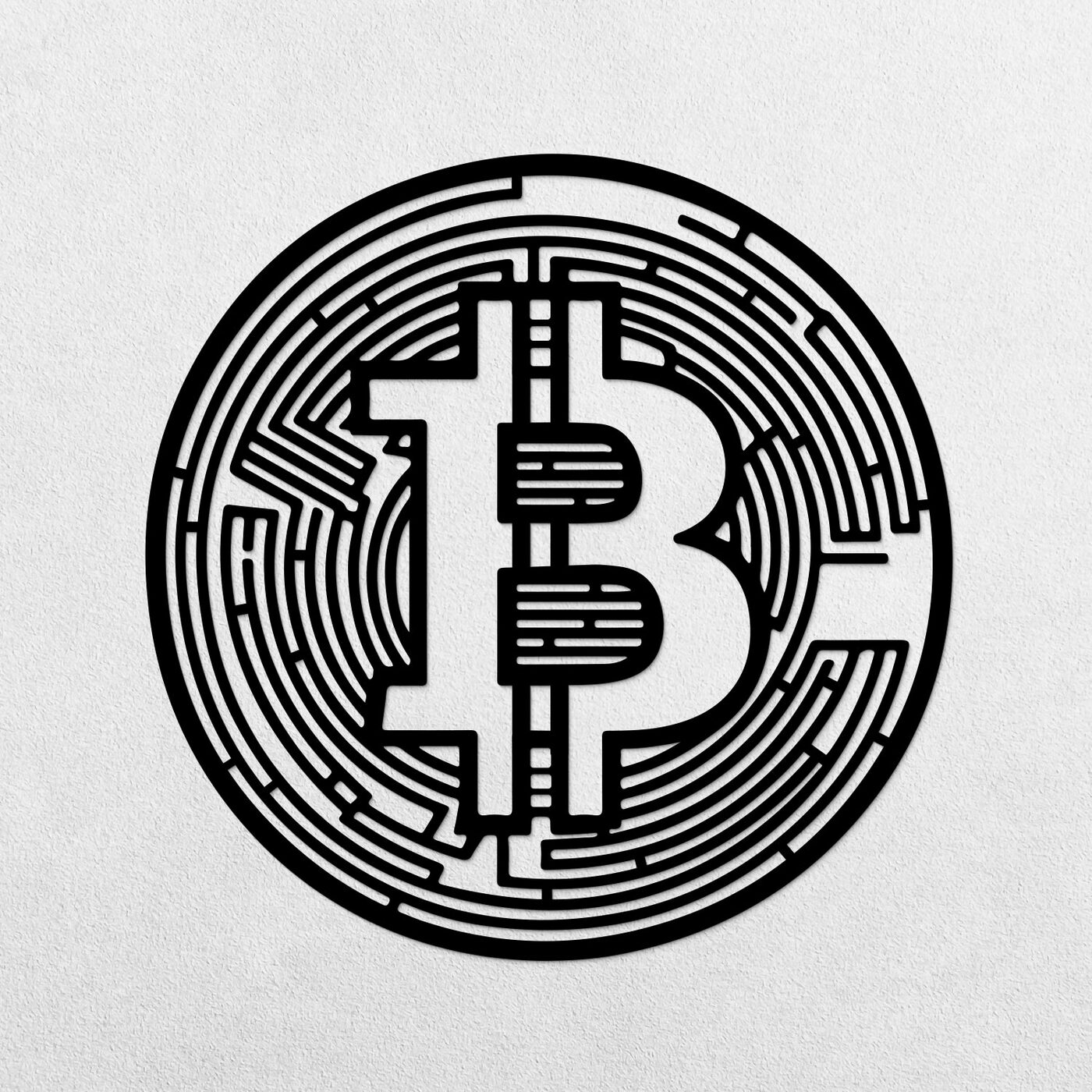 Wooden Wall Art - Bitcoin | Black