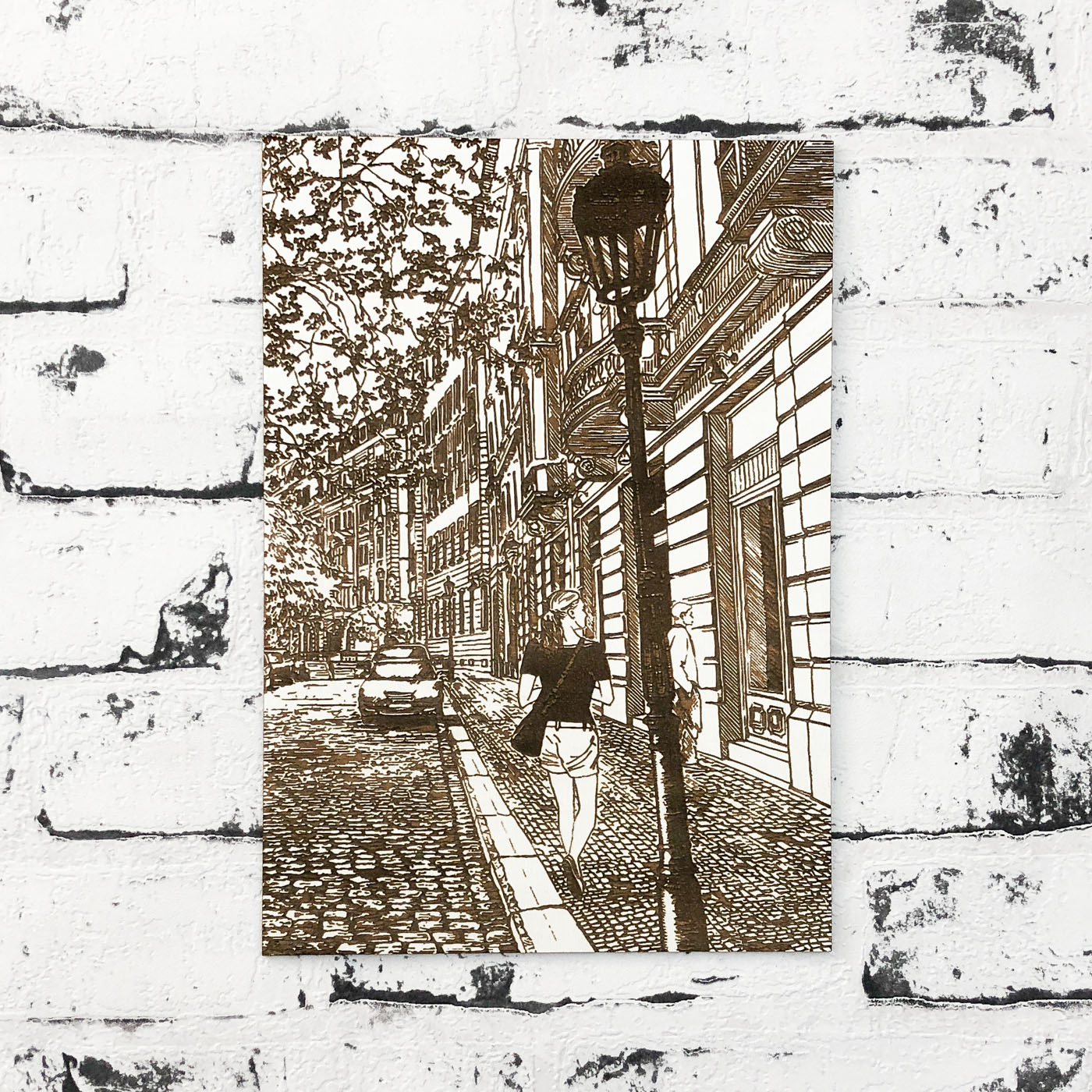 Woman in the City - Engraved Picture