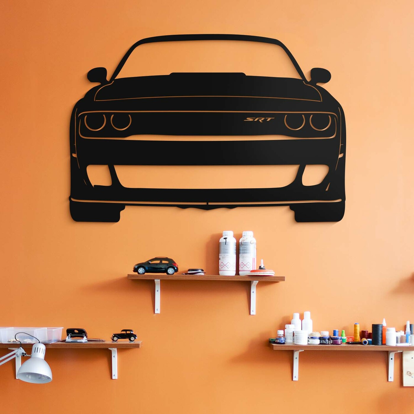 Wooden 3D Wall Art - Dodge Challenger SRT | Black