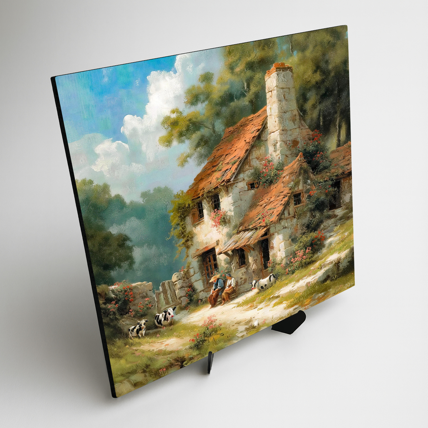Wooden picture of a country house - Peace in the countryside