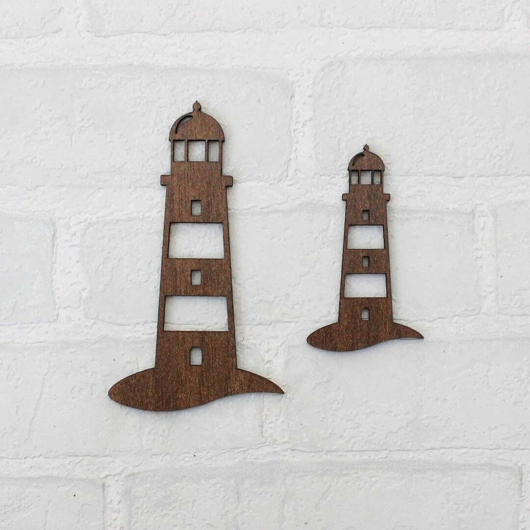 3D Wooden Lighthouse on the Wall | Walnut