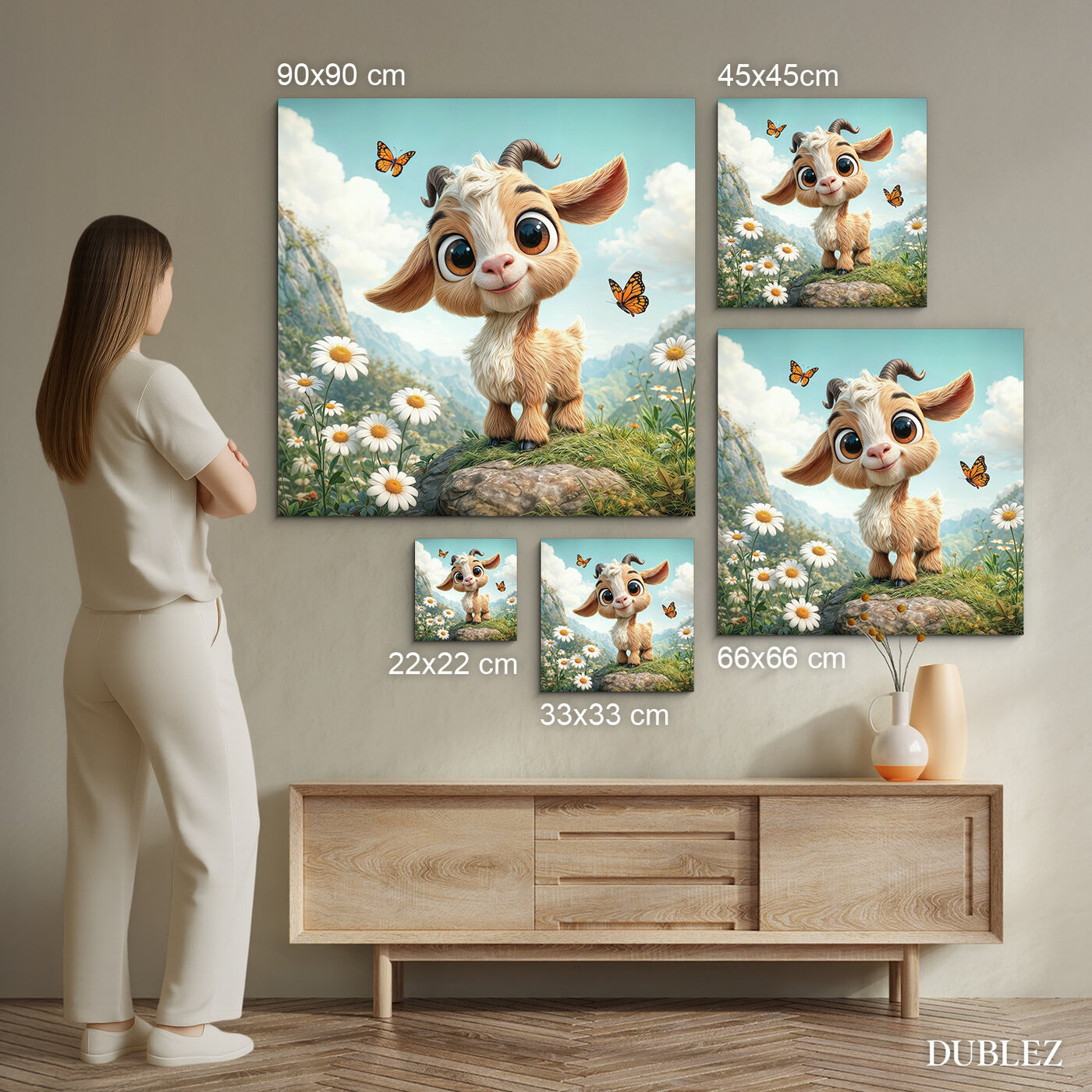 Detský farebný obraz - Kozliatko na horskej lúke