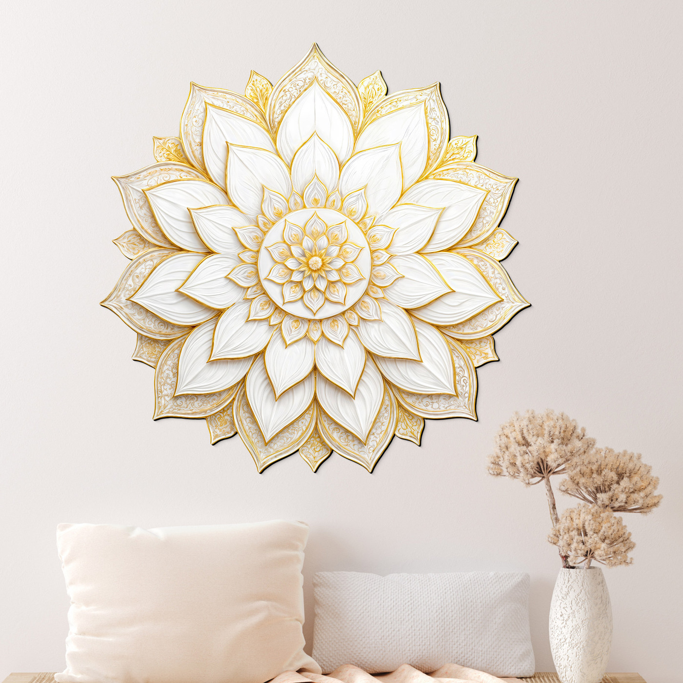 Bielo-zlatá mandala - Seraphine