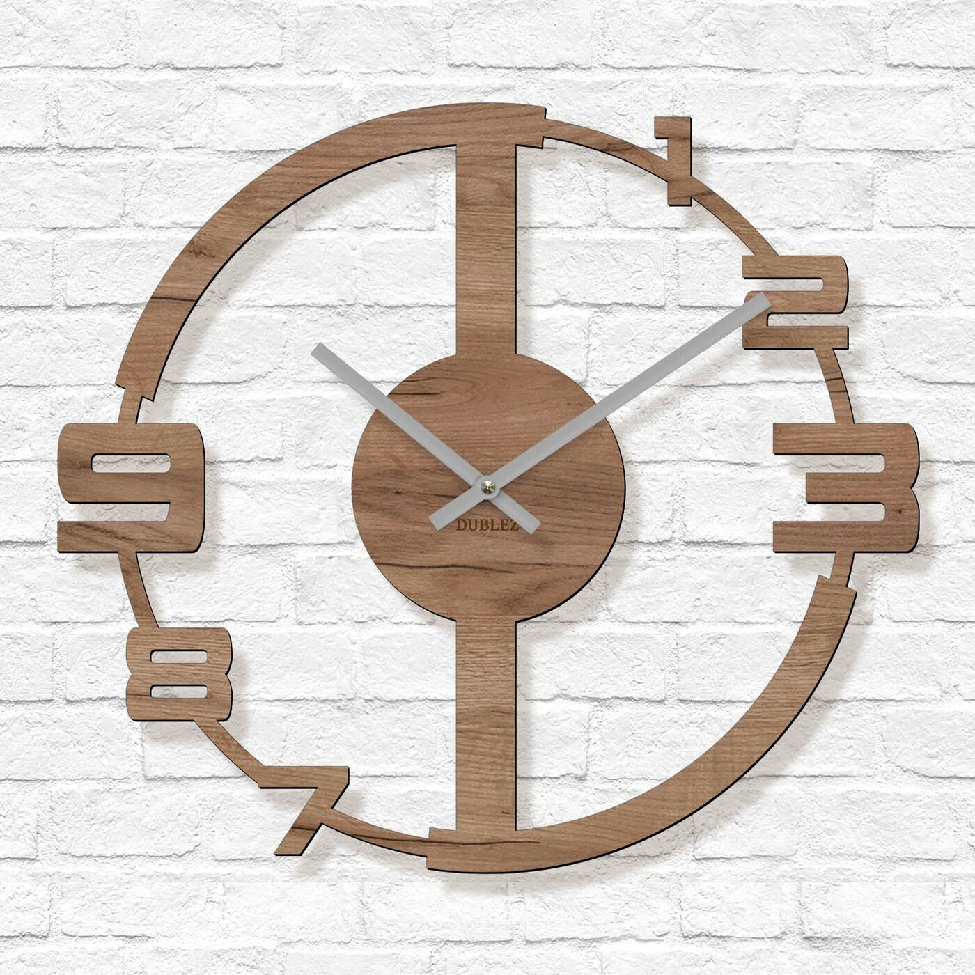 Moderné hodiny na stenu do obývačky - Summery | Dub tabakový