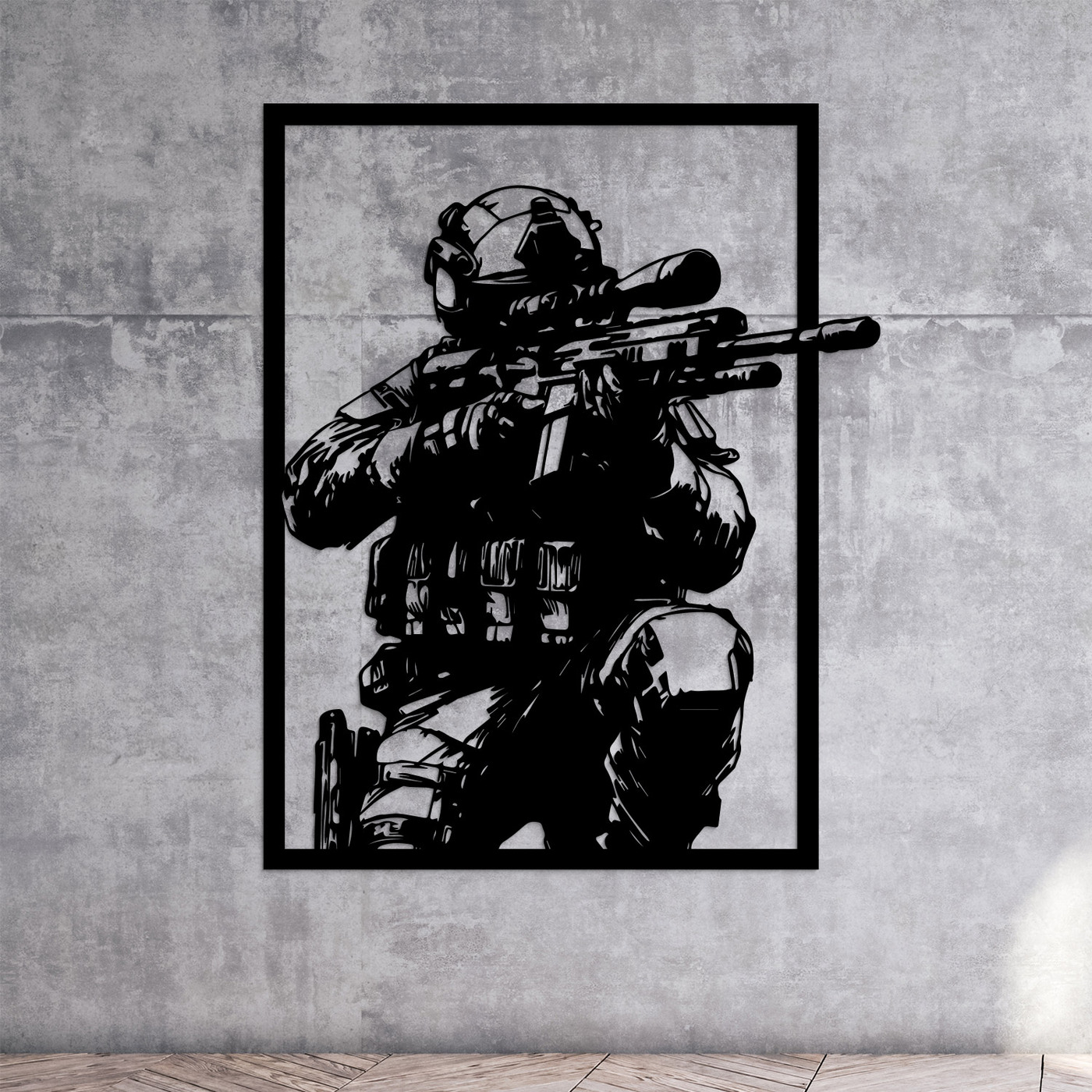 Tablou din lemn - Soldat | Negru
