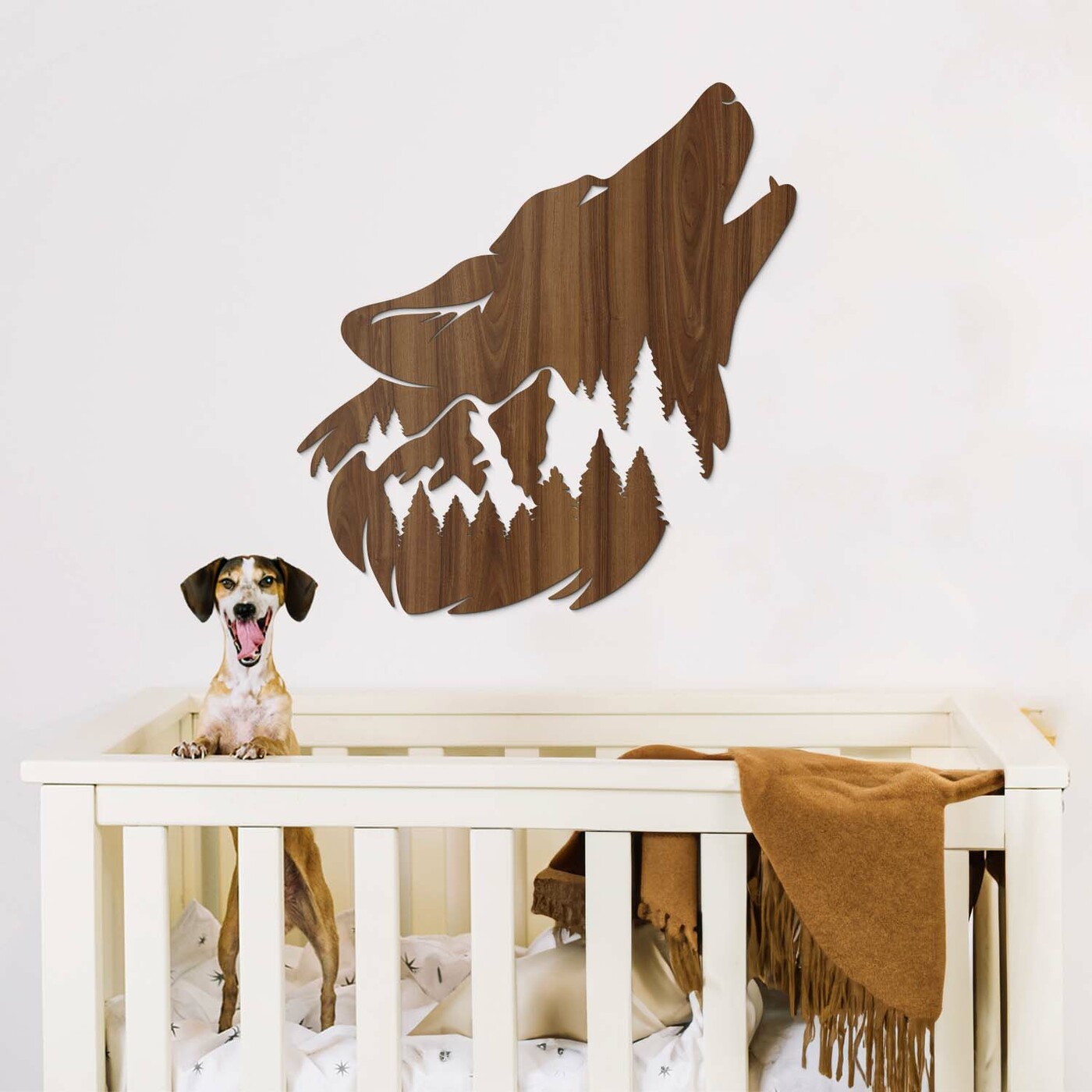 Wooden Sticker - Lone Wolf | Walnut