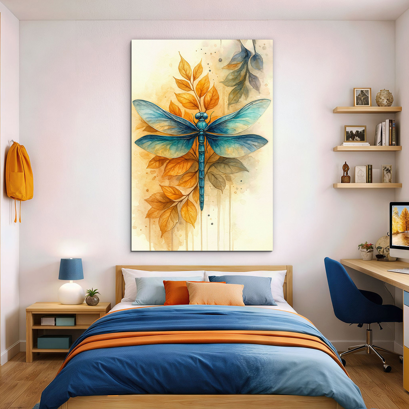 Malovaný obraz - Modrá vážka