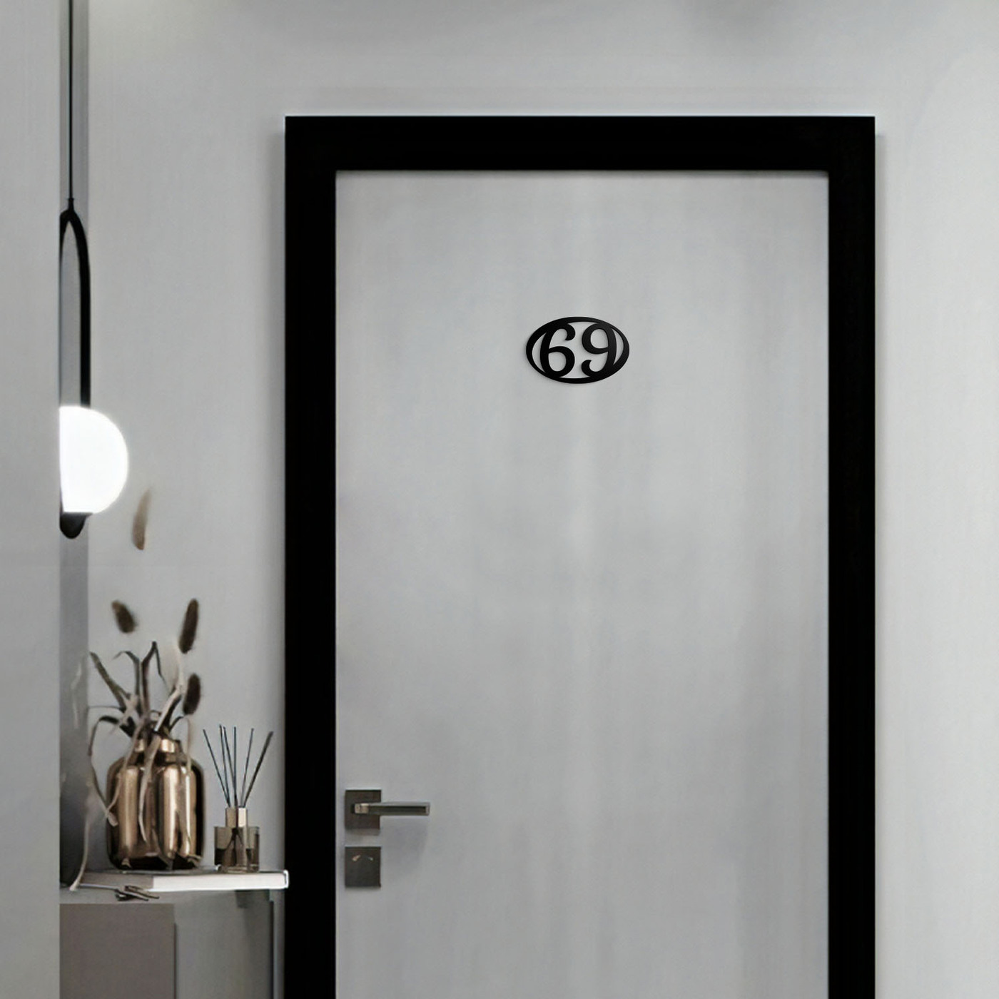 Custom Wooden Door Number | Black