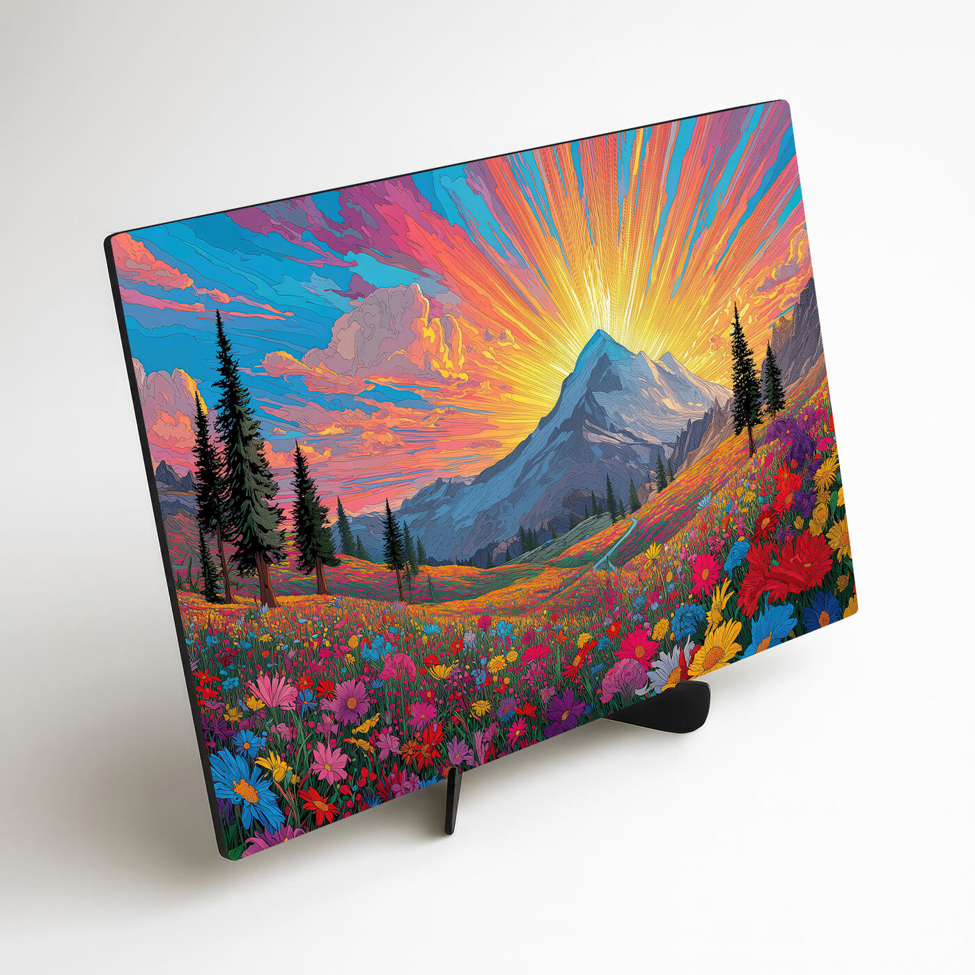 Wooden picture - Illustration of the landscape