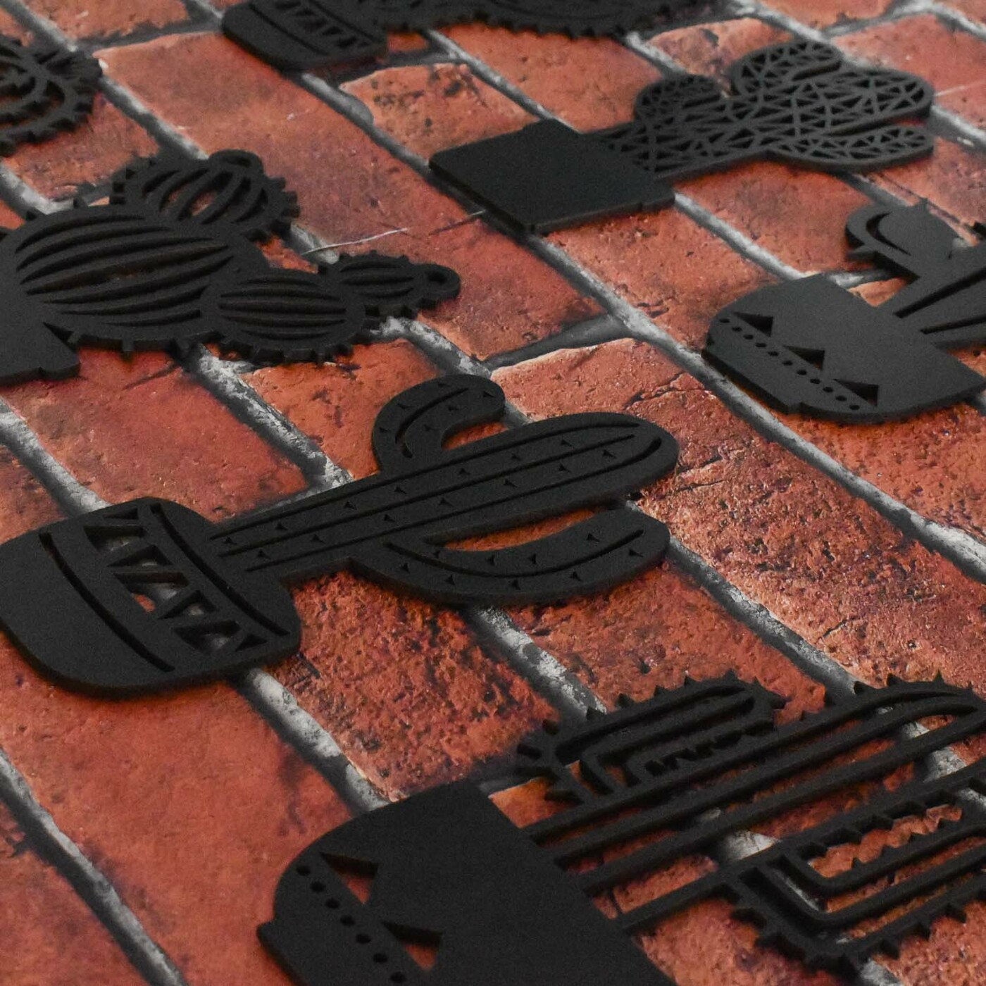 Több részből álló falmatrica - Kaktusz | Fekete