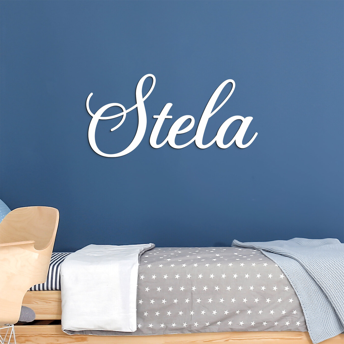 Vlastné meno na stenu z dreva | Biela