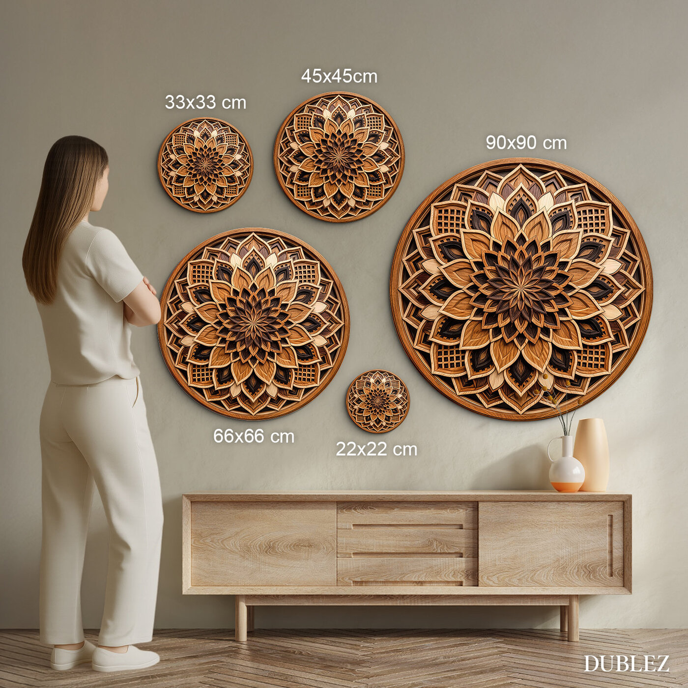 Obraz mandaly - Kresba dřeva (UV Tisk)