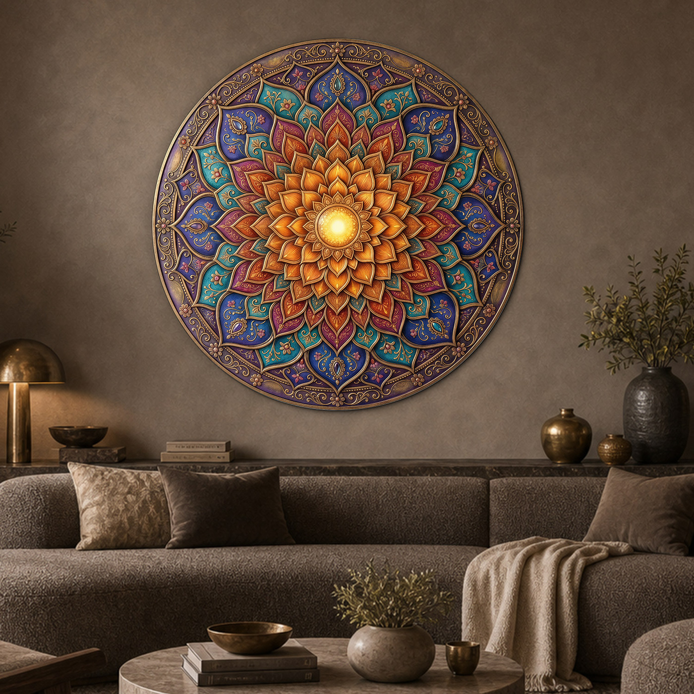 Obraz mandala - Zlatý plamen
